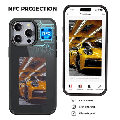 For iPhone 14 Pro Max E Ink Phone Case 4-Color Display DIY Pattern Phone Cover