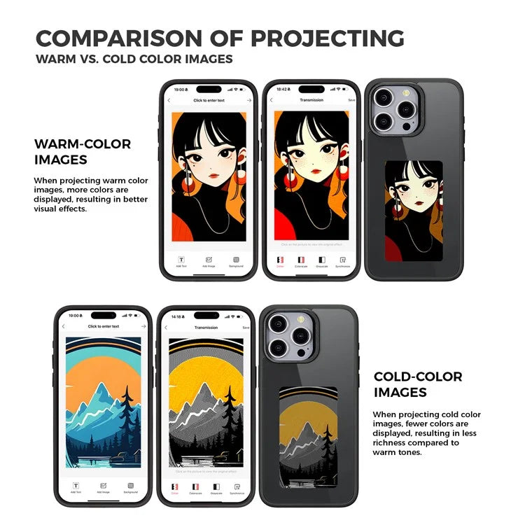 For iPhone 14 Pro Max E Ink Phone Case 4-Color Display DIY Pattern Phone Cover