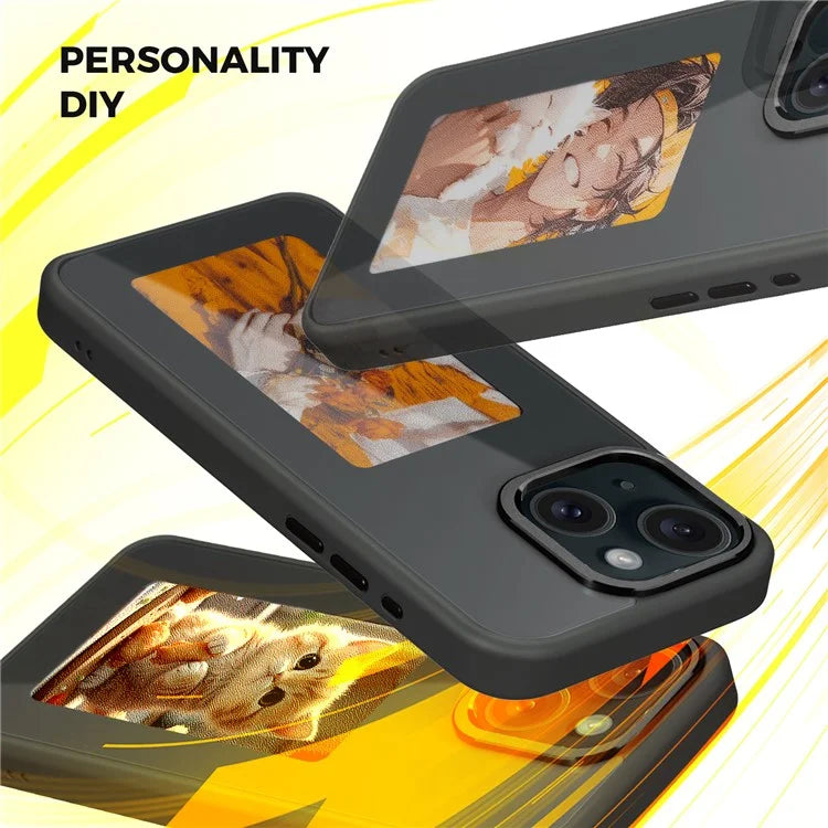 4 Color E Ink Phone Case for iPhone 15 Case Smart NFC DIY Display Imaging, Black / White / Red / Yellow