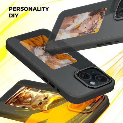 4 Color E Ink Phone Case for iPhone 15 Case Smart NFC DIY Display Imaging, Black / White / Red / Yellow