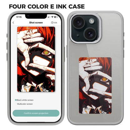E Ink Phone Case for iPhone 13  / 14 Smart NFC Phone Case Photo, Black / White / Red / Yellow 4-Color