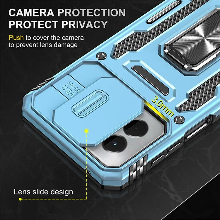 Armor Series For Motorola Moto G Stylus 5G (2024) Case PC+TPU Lens Protection Kickstand Phone Cover