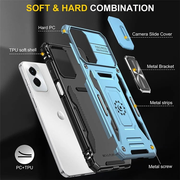 Armor Series For Motorola Moto G Stylus 5G (2024) Case PC+TPU Lens Protection Kickstand Phone Cover