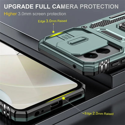 Armor Series For Motorola Moto G Stylus 5G (2024) Case PC+TPU Lens Protection Kickstand Phone Cover