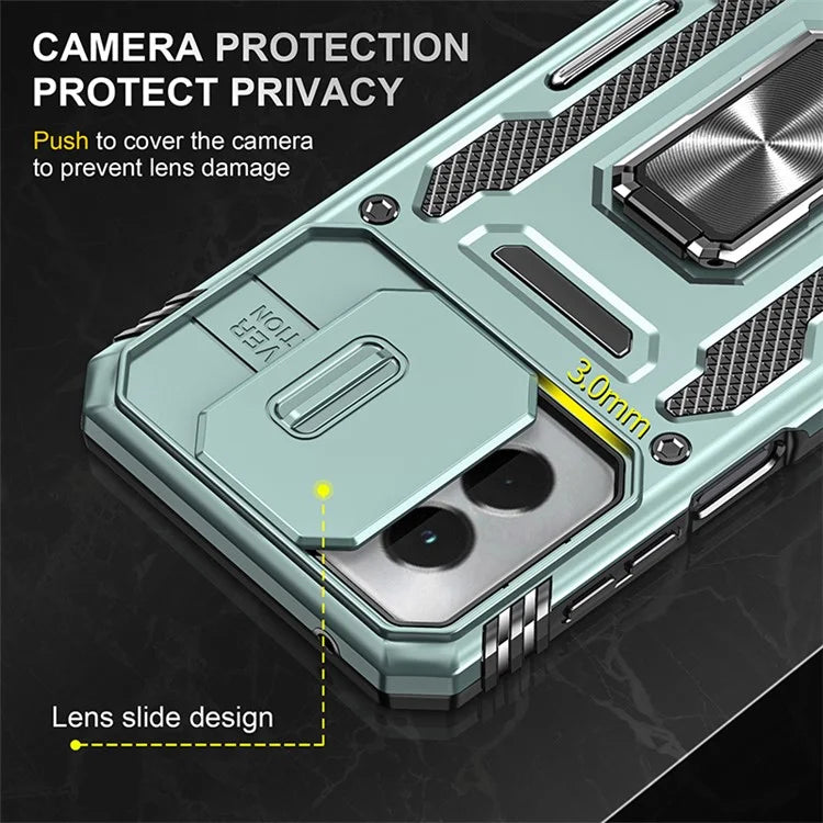 Armor Series For Motorola Moto G Stylus 5G (2024) Case PC+TPU Lens Protection Kickstand Phone Cover