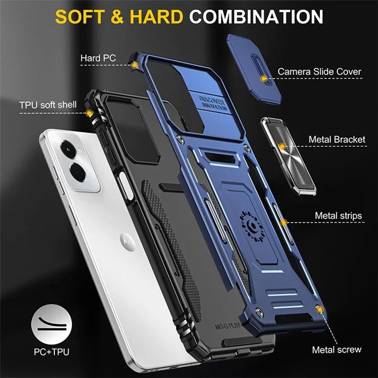 Armor Series For Motorola Moto G Stylus 5G (2024) Case PC+TPU Lens Protection Kickstand Phone Cover