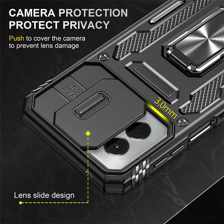 Armor Series For Motorola Moto G Stylus 5G (2024) Case PC+TPU Lens Protection Kickstand Phone Cover