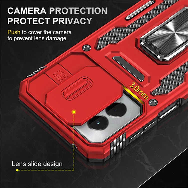 Armor Series For Motorola Moto G Stylus 5G (2024) Case PC+TPU Lens Protection Kickstand Phone Cover