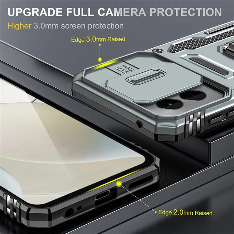 Armor Series For Motorola Moto G Stylus 5G (2024) Case PC+TPU Lens Protection Kickstand Phone Cover