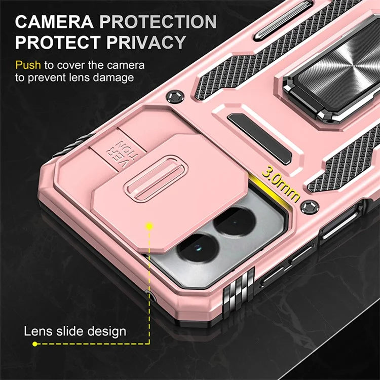 Armor Series For Motorola Moto G Stylus 5G (2024) Case PC+TPU Lens Protection Kickstand Phone Cover