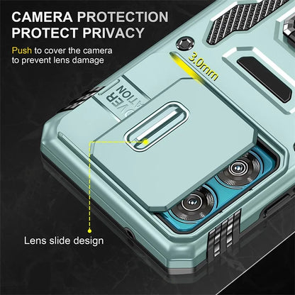 Armor Series For Motorola Edge 40 Neo 5G Case PC+TPU Phone Cover with Kickstand / Lens Shield