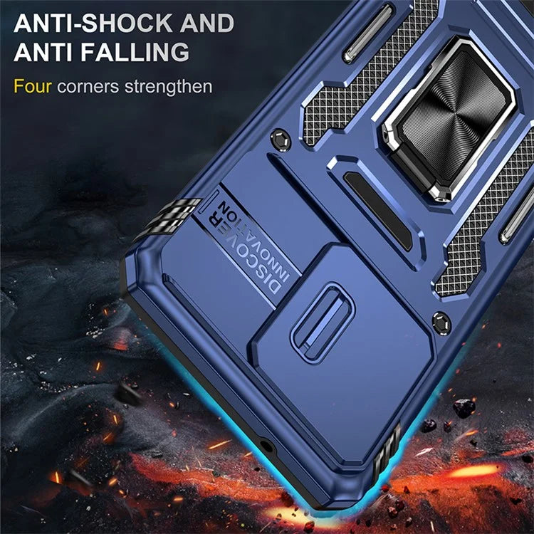 Armor Series For Motorola Edge 40 Neo 5G Case PC+TPU Phone Cover with Kickstand / Lens Shield