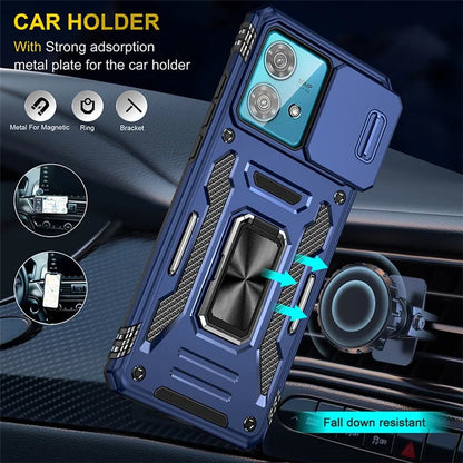 Armor Series For Motorola Edge 40 Neo 5G Case PC+TPU Phone Cover with Kickstand / Lens Shield