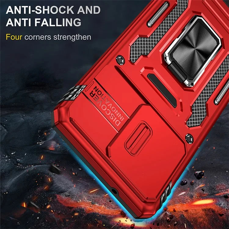 Armor Series For Motorola Edge 40 Neo 5G Case PC+TPU Phone Cover with Kickstand / Lens Shield