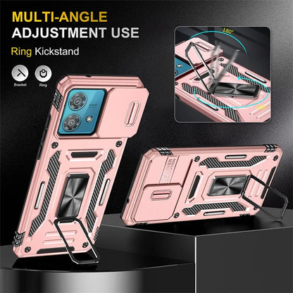 Armor Series For Motorola Edge 40 Neo 5G Case PC+TPU Phone Cover with Kickstand / Lens Shield