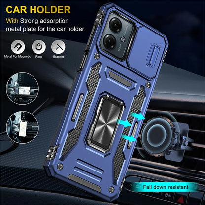 Armor Series For Motorola Moto G14 4G Case Camera Protection PC+TPU Kickstand Shockproof Phone Cover