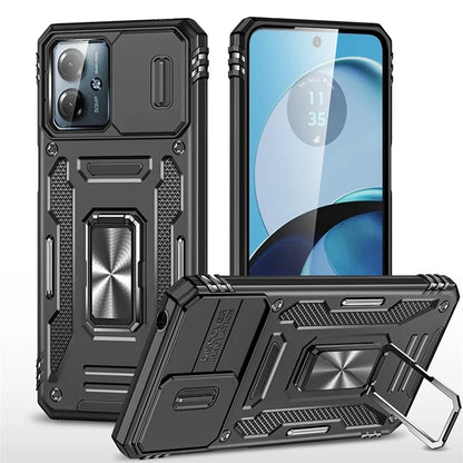 Armor Series For Motorola Moto G14 4G Case Camera Protection PC+TPU Kickstand Shockproof Phone Cover