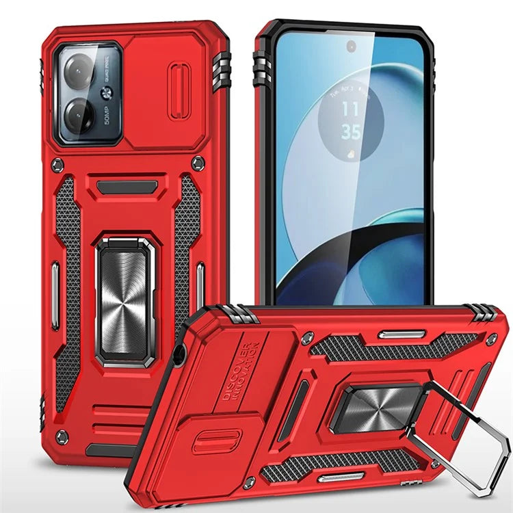 Armor Series For Motorola Moto G14 4G Case Camera Protection PC+TPU Kickstand Shockproof Phone Cover