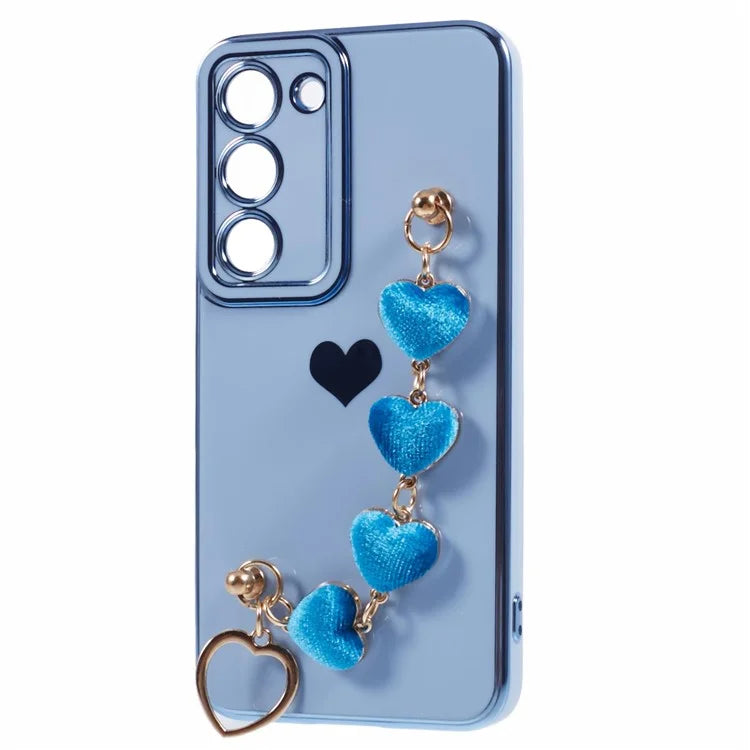 For Samsung Galaxy S23 Case Electroplating Shockproof TPU Phone Cover with Strap