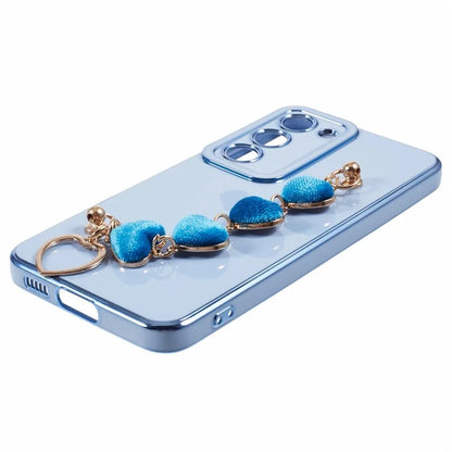 For Samsung Galaxy S23 Case Electroplating Shockproof TPU Phone Cover with Strap
