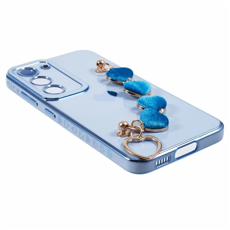 For Samsung Galaxy S23 Case Electroplating Shockproof TPU Phone Cover with Strap