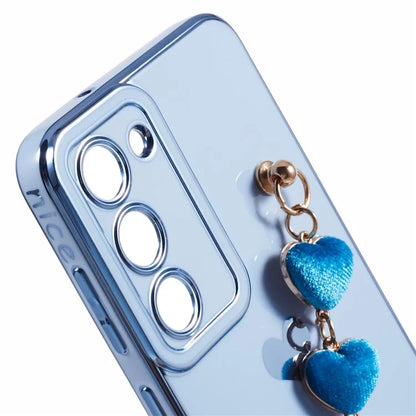 For Samsung Galaxy S23 Case Electroplating Shockproof TPU Phone Cover with Strap