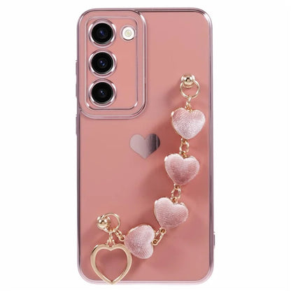 For Samsung Galaxy S23 Case Electroplating Shockproof TPU Phone Cover with Strap