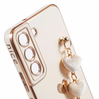 For Samsung Galaxy S22 5G Shockproof Case Electroplating TPU Phone Cover with Strap