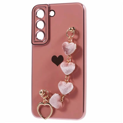 For Samsung Galaxy S22 5G Shockproof Case Electroplating TPU Phone Cover with Strap