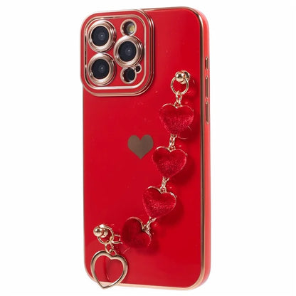 For iPhone 13 Pro Max Case Electroplating Soft TPU Phone Cover with Strap