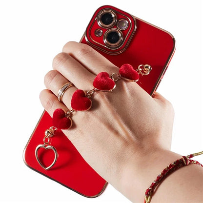 For iPhone 15 Plus Shockproof Case Electroplating TPU Phone Cover with Strap