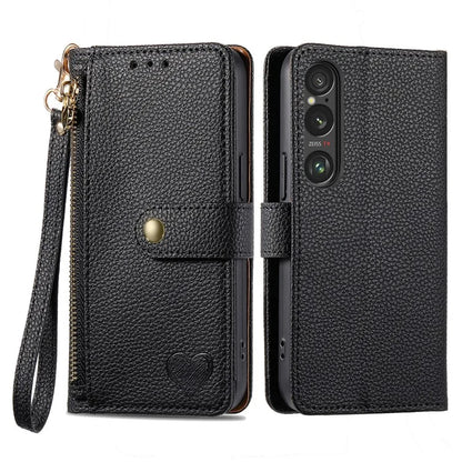 For Sony Xperia 1 VI Case RFID Blocking Zipper Flip Leather Phone Cover