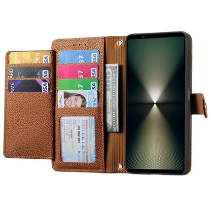 For Sony Xperia 1 VI Case RFID Blocking Zipper Flip Leather Phone Cover