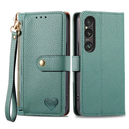 For Sony Xperia 1 VI Case RFID Blocking Zipper Flip Leather Phone Cover