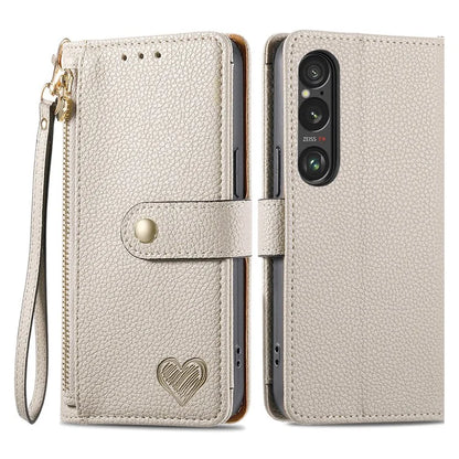 For Sony Xperia 1 VI Case RFID Blocking Zipper Flip Leather Phone Cover