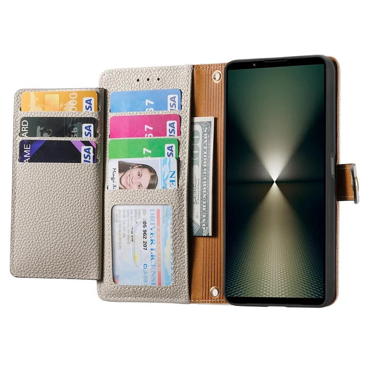 For Sony Xperia 1 VI Case RFID Blocking Zipper Flip Leather Phone Cover