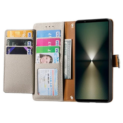 For Sony Xperia 1 VI Case RFID Blocking Zipper Flip Leather Phone Cover