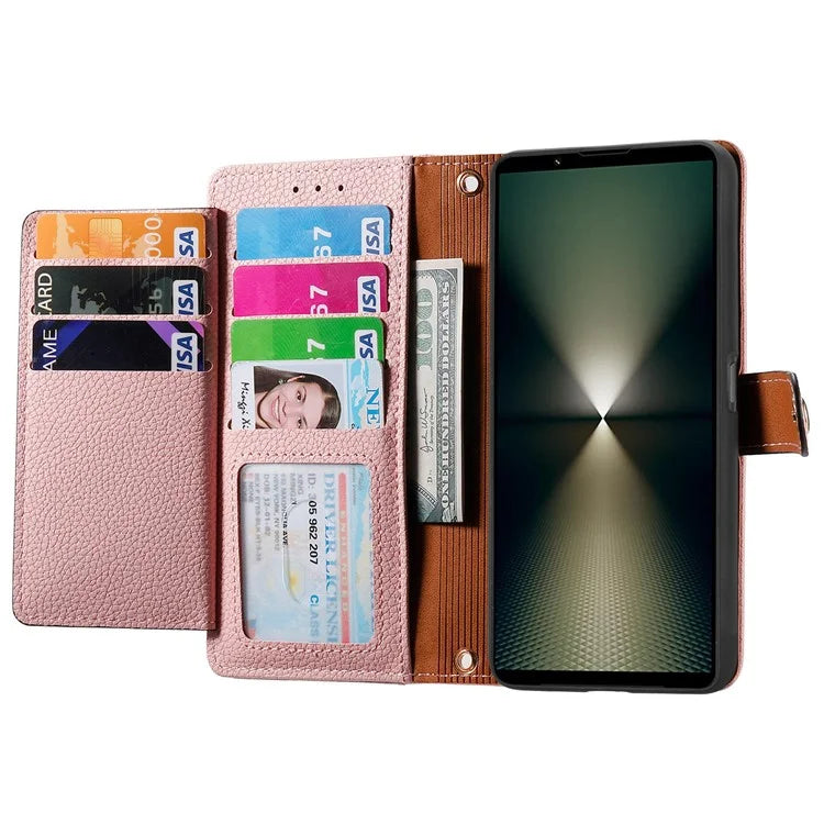 For Sony Xperia 1 VI Case RFID Blocking Zipper Flip Leather Phone Cover