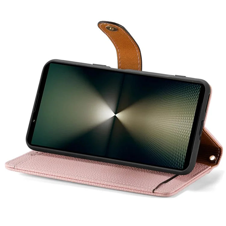 For Sony Xperia 1 VI Case RFID Blocking Zipper Flip Leather Phone Cover
