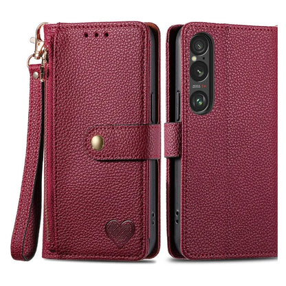 For Sony Xperia 1 VI Case RFID Blocking Zipper Flip Leather Phone Cover