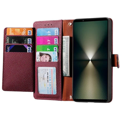 For Sony Xperia 1 VI Case RFID Blocking Zipper Flip Leather Phone Cover