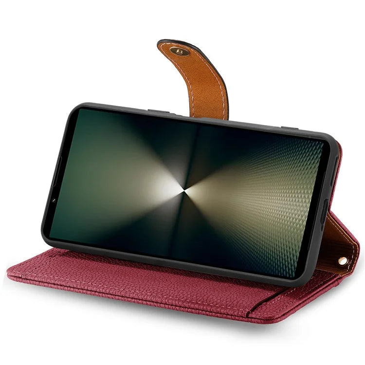 For Sony Xperia 1 VI Case RFID Blocking Zipper Flip Leather Phone Cover