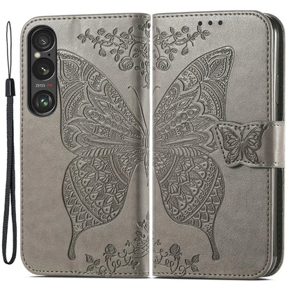 For Sony Xperia 1 VI Case Butterfly Pattern PU Leather Flip Phone Cover