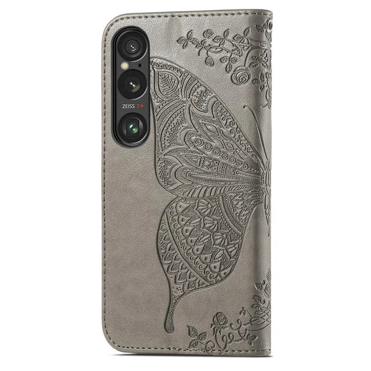 For Sony Xperia 1 VI Case Butterfly Pattern PU Leather Flip Phone Cover