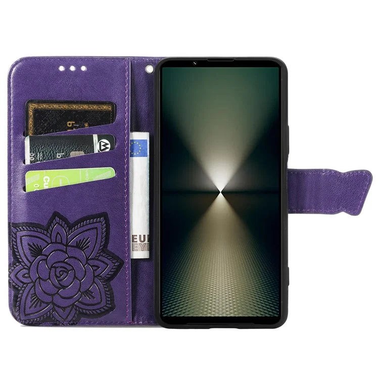 For Sony Xperia 1 VI Case Butterfly Pattern PU Leather Flip Phone Cover