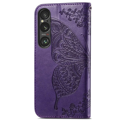 For Sony Xperia 1 VI Case Butterfly Pattern PU Leather Flip Phone Cover