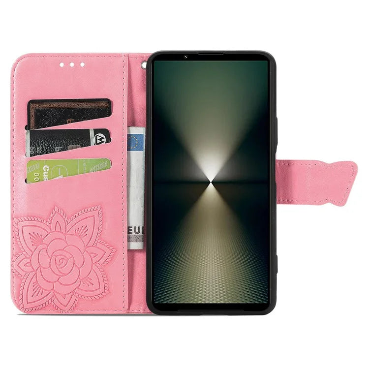 For Sony Xperia 1 VI Case Butterfly Pattern PU Leather Flip Phone Cover