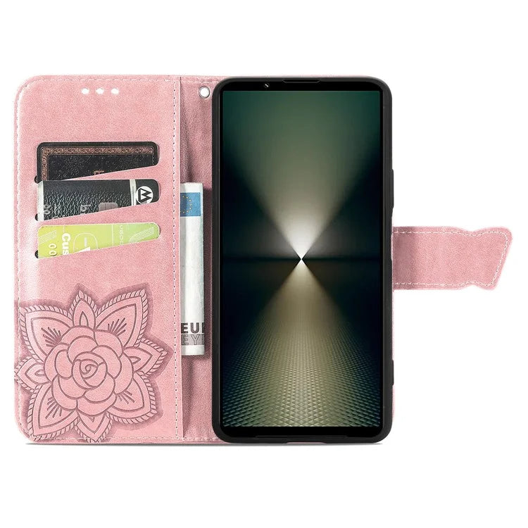 For Sony Xperia 1 VI Case Butterfly Pattern PU Leather Flip Phone Cover