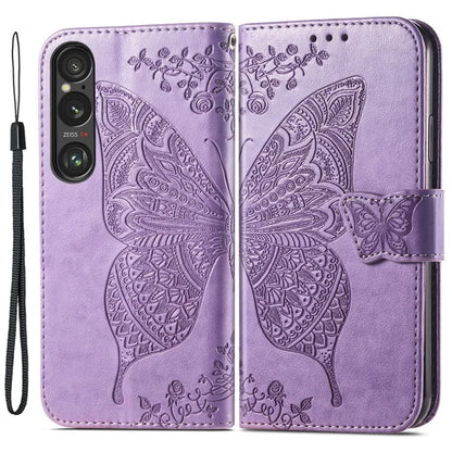 For Sony Xperia 1 VI Case Butterfly Pattern PU Leather Flip Phone Cover