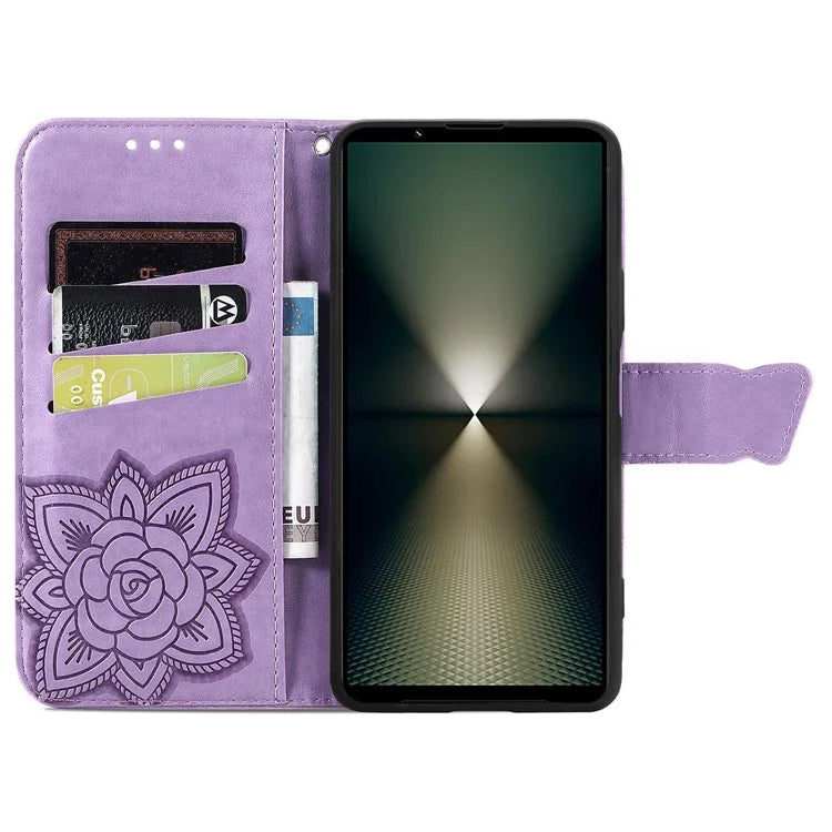 For Sony Xperia 1 VI Case Butterfly Pattern PU Leather Flip Phone Cover